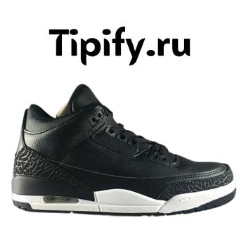 Nike Air Jordan 3 Retro Black Grey White Mens High Top Basketball Shoes 580775-001