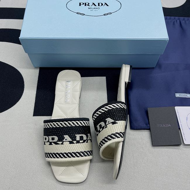 PRADA Sandalias con logo bordado - 1