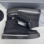 Prada Prada Macro Re-Nylon And Brushed Leather High-Top Sneakers Black  5746BLUZD - 4