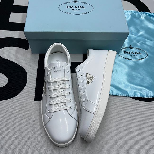 Prada Brushed Sneakers Leather White White  2EE376_3F0E_F0009 - 1