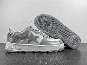 A Bathing Ape Bape Sta Patent Leather White Grey (2023)  1I70-291-021/1I70-191-022 - 2