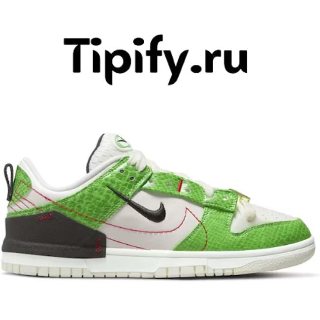 Nike Dunk Low Disrupt 2 Just Do It Snakeskin Green (Women's)  DV1491-101 - 1