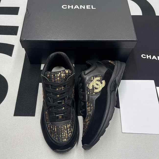 Chanel Low Top Trainer CC Suede Tweed  - 1