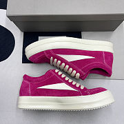 Rick Owens EDFU Vintage Sneaks Velour Suede Hot Pink Milk White (Women's)  RP01C5888_LVSLPO_1311 - 6