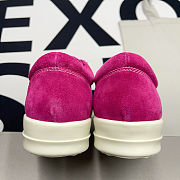 Rick Owens EDFU Vintage Sneaks Velour Suede Hot Pink Milk White (Women's)  RP01C5888_LVSLPO_1311 - 5