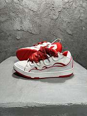 LANVIN LEATHER CURB SNEAKERS WHITE/RED FM-SKRK11-DRAP-P23003039 - 4