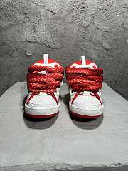 LANVIN LEATHER CURB SNEAKERS WHITE/RED FM-SKRK11-DRAP-P23003039 - 2