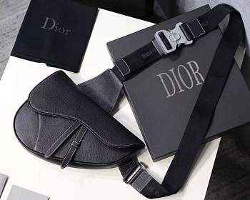 Dior Saddle Bag Black  7.8H 11W 2D