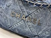 Chanel Large 22 Bag Faded Blue Denim Silver Hardware  - 2