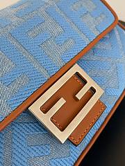 Fendi Baguette Light blue denim bag with FF embroidery 8BR600AP4NF1LN5 - 2