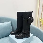 PRADA Leather And Re-nylon Boots In Black  - 1