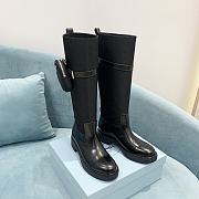 PRADA Leather And Re-nylon Boots In Black  - 5