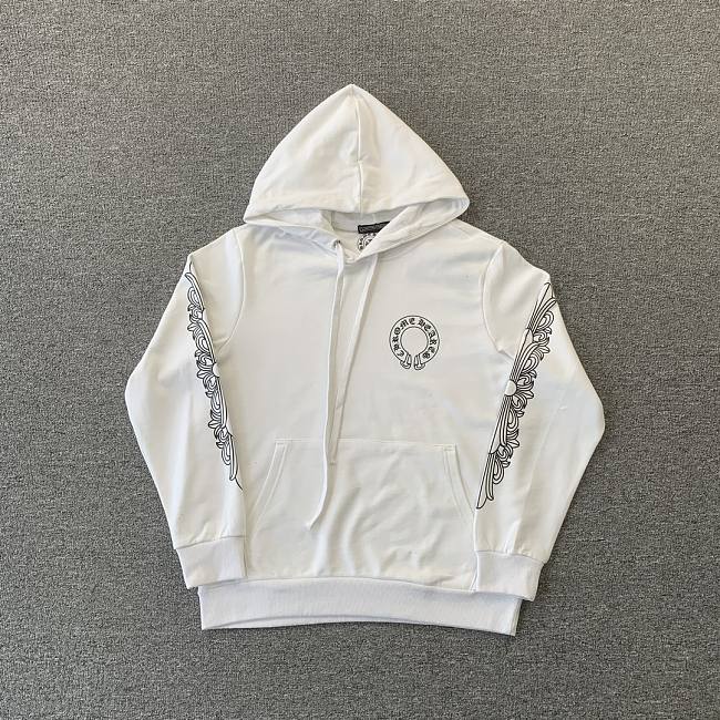 Chrome Hearts Floral Horseshoe Hoodie 'White' 1383 100000106HSFH WHIT - 1