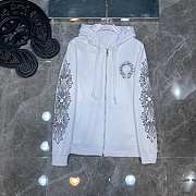 Chrome Hearts Floral Cross Zip Hoodie 'White' 1383 100000106FCZH WHIT - 5