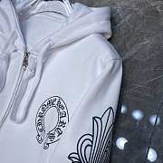 Chrome Hearts Floral Cross Zip Hoodie 'White' 1383 100000106FCZH WHIT - 4