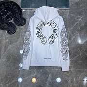 Chrome Hearts Floral Cross Zip Hoodie 'White' 1383 100000106FCZH WHIT - 3