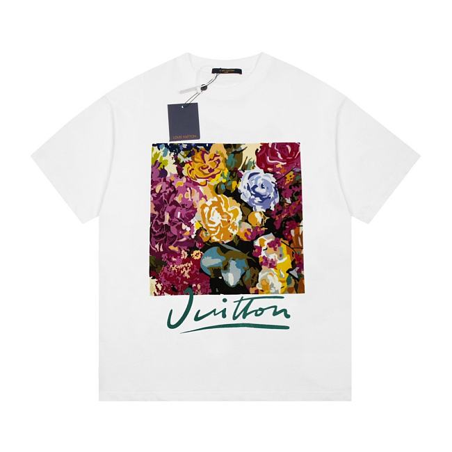 Louis Vuitton LV Flower Tapestry Print T-shirt Milky White  - 1