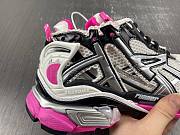 Balenciaga Runner Sneaker in silver, black and neon pink mesh and nylon 677402W3RBW9155 - 3