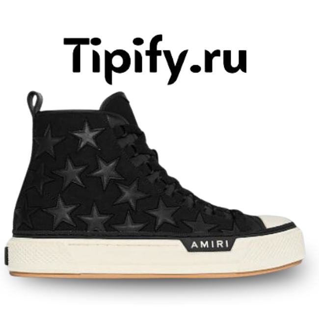 Amiri STARS COURT HI BLACK CANVAS / NAPPA LEATHER 191846351842 - 1