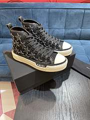 Amiri STARS COURT HI BLACK CANVAS / NAPPA LEATHER 191846351842 - 5