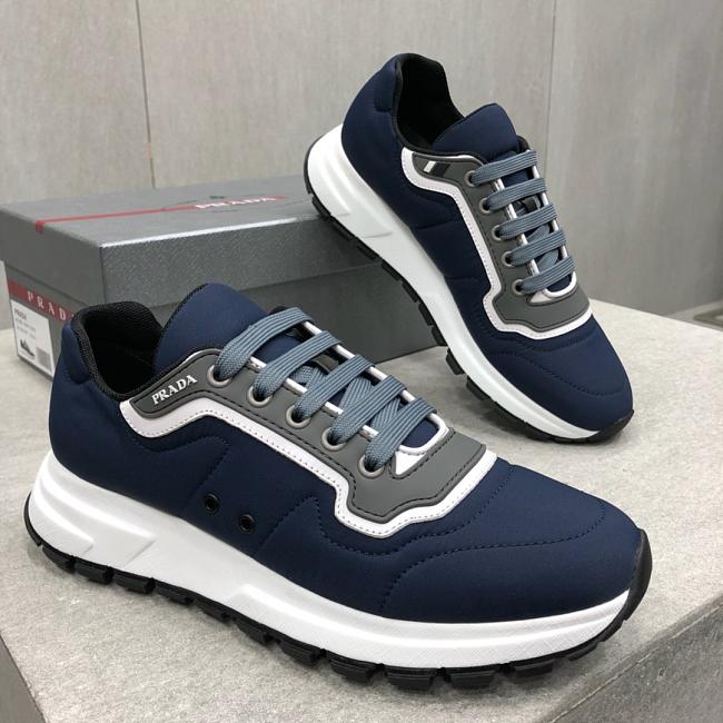 PRADA Navy Match Race Panelled Sneakers 212729306 - 1