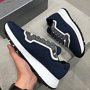 PRADA Navy Match Race Panelled Sneakers 212729306 - 4