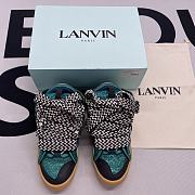 LANVIN Crystal & Suede Curb Sneakers In Blue - 4