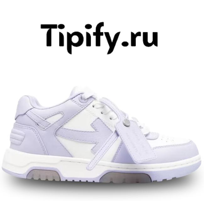 OFF-WHITE Out Of Office Calf Leather White Lilac (Women's)  OWIA259F22LEA0010136 - 1