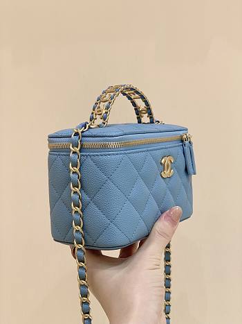 Chanel vanity bag blue