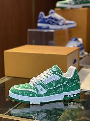 Louis Vuitton Trainers Green Custom - 5