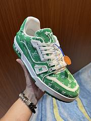 Louis Vuitton Trainers Green Custom - 3