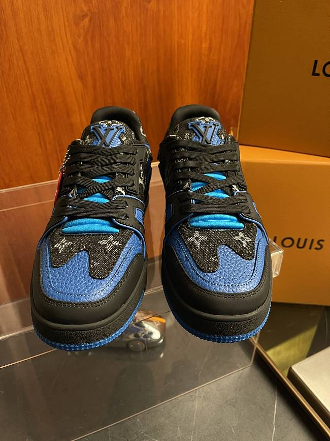 Louis Vuitton Trainer Blue Black Custom - 1