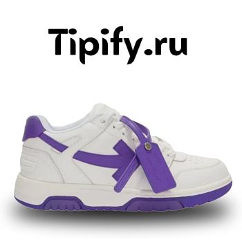 OFF-WHITE Out Of Office OOO Low Tops White Purple  OMIA189F22LEA0010135