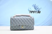 CHANEL Caviar Quilted Jumbo Double Flap Light Blue - 1