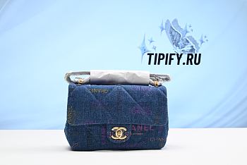 CHANEL 22S BAG Mini Denim blue Denim fabric