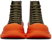 Alexander McQueen Exclusive Green & Orange Tread Slick High Sneakers 212259M236383 - 3