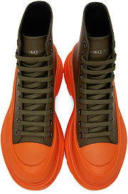 Alexander McQueen Exclusive Green & Orange Tread Slick High Sneakers 212259M236383 - 2