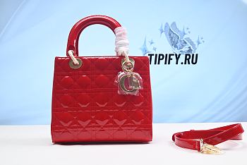 Lady Dior Medium Red Patent Leather QS04924