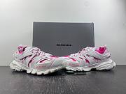 Balenciaga Track Sock Sneaker in white and neon pink knit and nylon 736328W3SKC9055 - 5