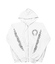 Chrome Hearts Floral Cross Zip Hoodie 'White' 1383 100000106FCZH WHIT - 1