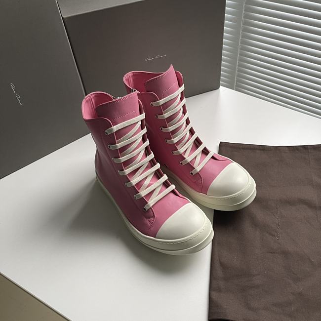 Rick Owens Women's Pink High-top Sneakers - 1