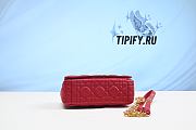 Dior Medium Caro Bag Red Supple Cannage Calfskin Size 25.5 x 15.5 x 8 cm - 2