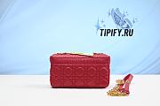 Dior Medium Caro Bag Red Supple Cannage Calfskin Size 25.5 x 15.5 x 8 cm - 3