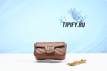 Gucci GG Marmont Matelassé Super Mini Bag 'Brown' 476433 0OLFT 2535