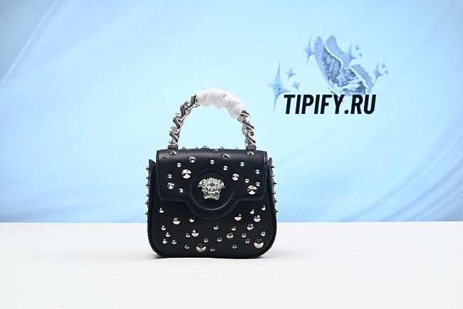 Versace Black Mini La Medusa Spiked Top Handle Bag - 1