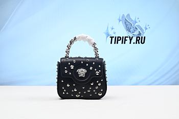 Versace Black Mini La Medusa Spiked Top Handle Bag