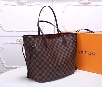 Louis Vuitton Neverfull Red Interior Tote GM Brown Canvas size 41 cm