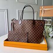 Louis Vuitton Neverfull Red Interior Tote GM Brown Canvas size 32 cm - 1