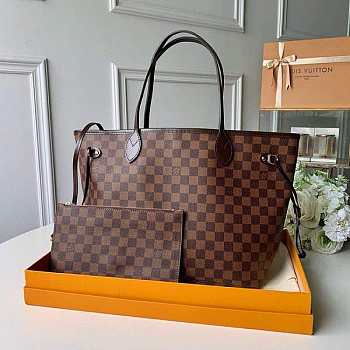 Louis Vuitton Neverfull Red Interior Tote GM Brown Canvas size 32 cm