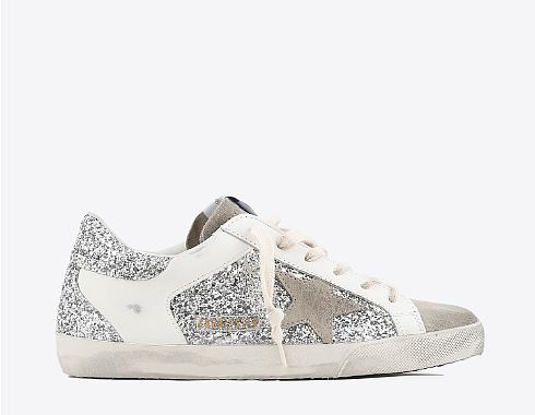 Golden Goose Woman Collection Super Star - Silver White Taupe 81773 - 1